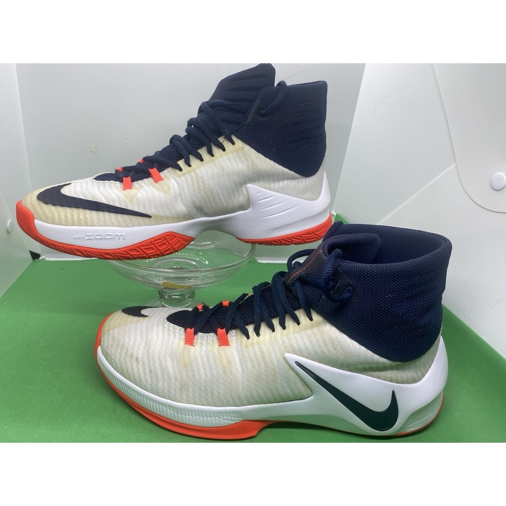 Nike Mens Zoom Clear Out 844370-146 White Basketball Shoes Sneakers Size 8